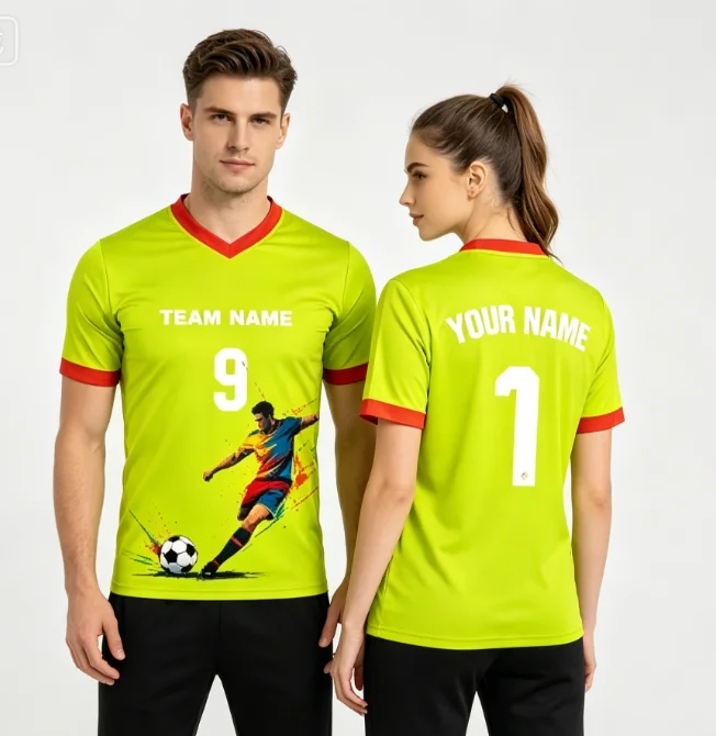 Free Custom Soccer Jersey For Men's T-shirts Personalized Team Name Number Player Print V Neck Short Sleeve Sports Uniform Tops
Free Custom Soccer Jersey For Men's T-shirts Personalized Team Name Number Player Print V Neck Short Sleeve Sports Uniform Tops