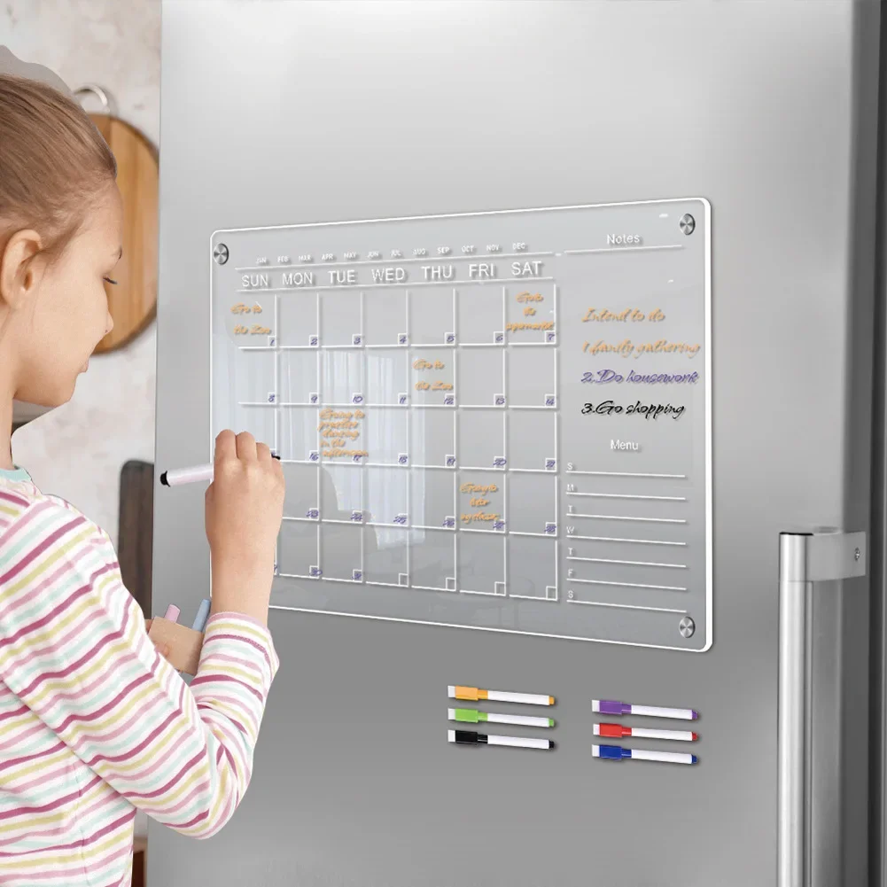 Magnetic Clear Acrylic Calendar For Fridge Includes 6 Colorful Highlight Markers Planning Boards Fridge Magnet Sticker
Magnetic Clear Acrylic Calendar For Fridge Includes 6 Colorful Highlight Markers Planning Boards Fridge Magnet Sticker