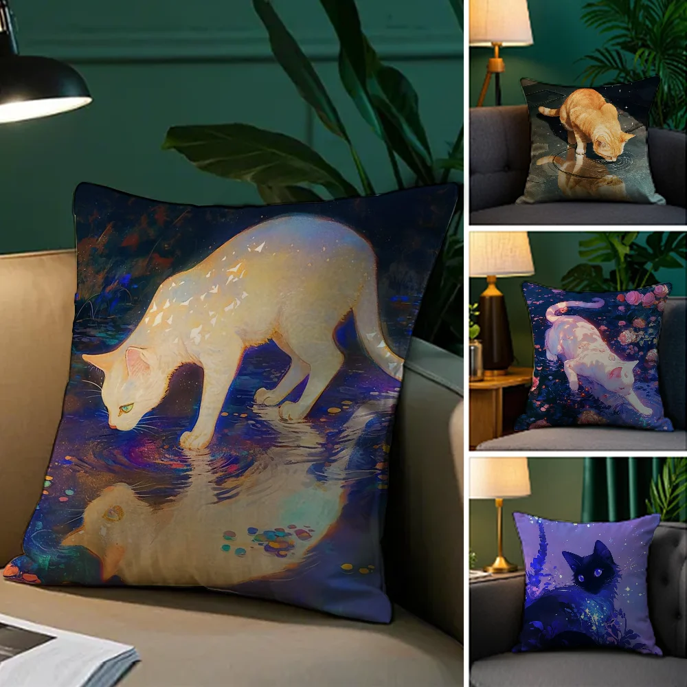 Art Flower Cat Print Cute Pillow Case Plush Fabric Soft Double Sided Print Sofa Cushion Cover Throw Pillow Covers
Art Flower Cat Print Cute Pillow Case Plush Fabric Soft Double Sided Print Sofa Cushion Cover Throw Pillow Covers