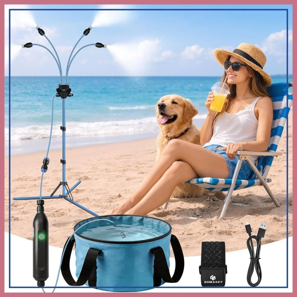 Portable Misting System with 30L Water Bag, Rechargeable Pump, 6H Runtime, Outdoor Cooling Mister for Patio, Beach, Camping
Portable Misting System with 30L Water Bag, Rechargeable Pump, 6H Runtime, Outdoor Cooling Mister for Patio, Beach, Camping