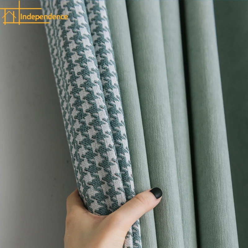New Luxury Green Thousand Bird Grid Cotton Linen Thickened Splicing Curtains for Living Room Bedroom French Window Customized
New Luxury Green Thousand Bird Grid Cotton Linen Thickened Splicing Curtains for Living Room Bedroom French Window Customized