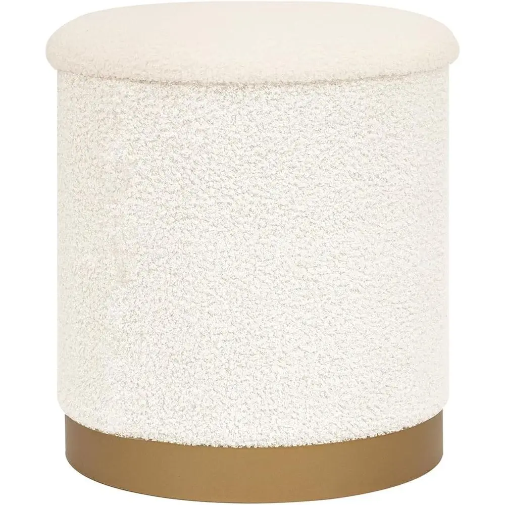 Round Storage Ottoman with Reversible Tray Top, 16.3" Boucle Ottoman ootrest Stool with Metal Base, Upholstered Vanity Stool wit
Round Storage Ottoman with Reversible Tray Top, 16.3" Boucle Ottoman ootrest Stool with Metal Base, Upholstered Vanity Stool wit