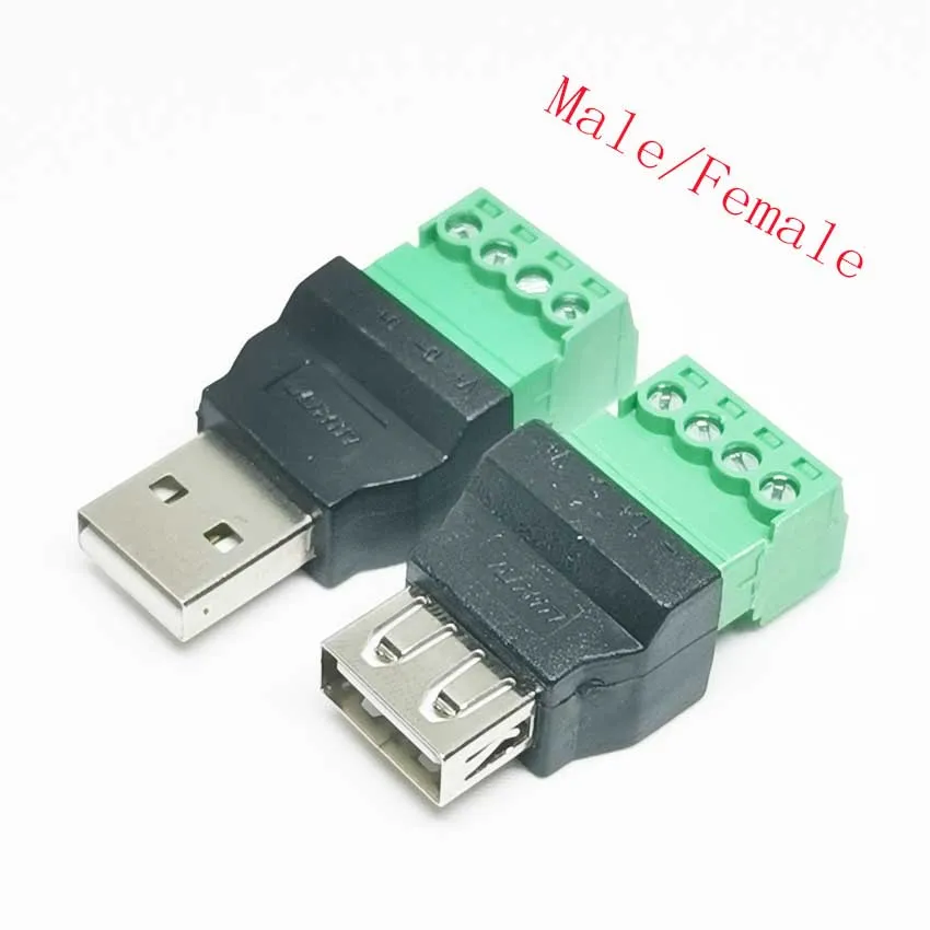 4Pin USB 2.0 Type A Male/Female to Screw Connector USB Jack USB plug with Shield connector USB2.0 to Screw Terminal Plug
4Pin USB 2.0 Type A Male/Female to Screw Connector USB Jack USB plug with Shield connector USB2.0 to Screw Terminal Plug