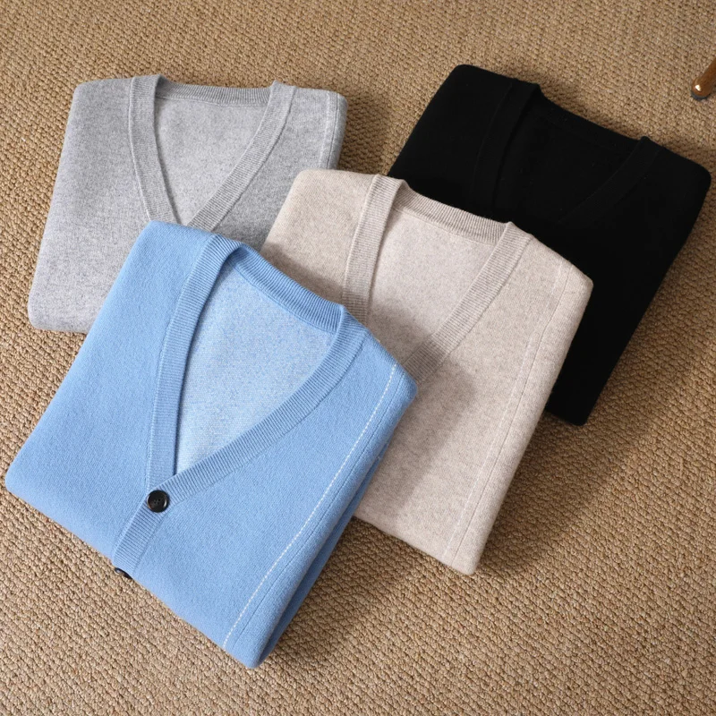 Мужской кардиган из 100% мериносовой шерсти, осенне-зимний свитер, деловое повседневное пальто с v-образным вырезом, модный теплый кашемировый мужской костюм с длинными рукавами, топ
Мужской кардиган из 100% мериносовой шерсти, осенне-зимний свитер, деловое повседневное пальто с v-образным вырезом, модный теплый кашемировый мужской костюм с длинными рукавами, топ