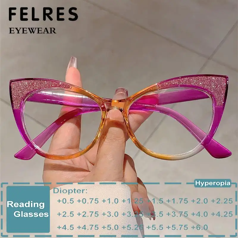 Designer Cat Eye Anti Blue Light Reading Glasses Women Color Block Presbyopic Eyewear Clear Prescription Optical Eyeglasses
Designer Cat Eye Anti Blue Light Reading Glasses Women Color Block Presbyopic Eyewear Clear Prescription Optical Eyeglasses