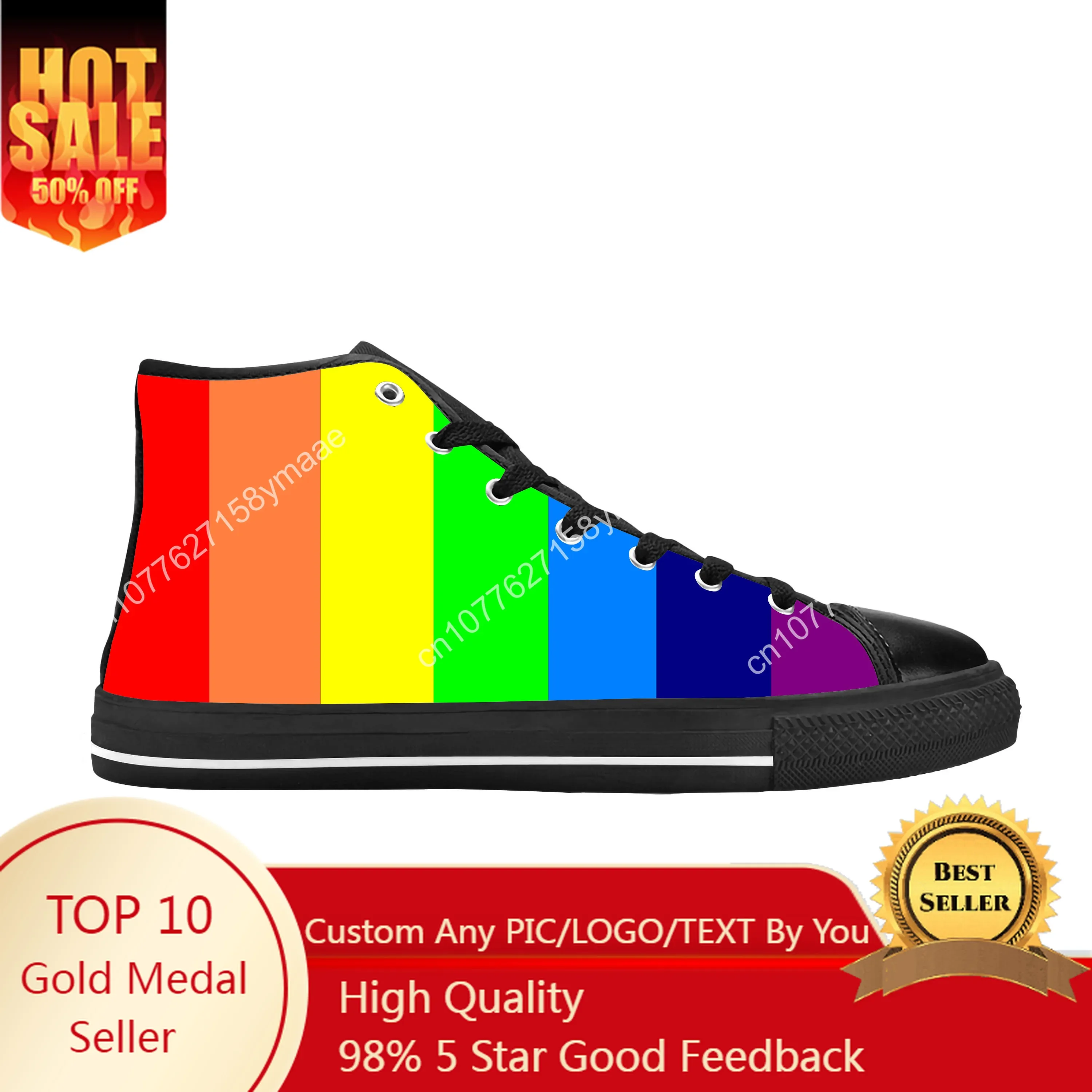 Rainbow Flag Lgbt Lesbian Gay Bisexuality Lgbtq Casual Cloth Shoes High Top Comfortable Breathable 3D Print Men Women Sneakers
Rainbow Flag Lgbt Lesbian Gay Bisexuality Lgbtq Casual Cloth Shoes High Top Comfortable Breathable 3D Print Men Women Sneakers
