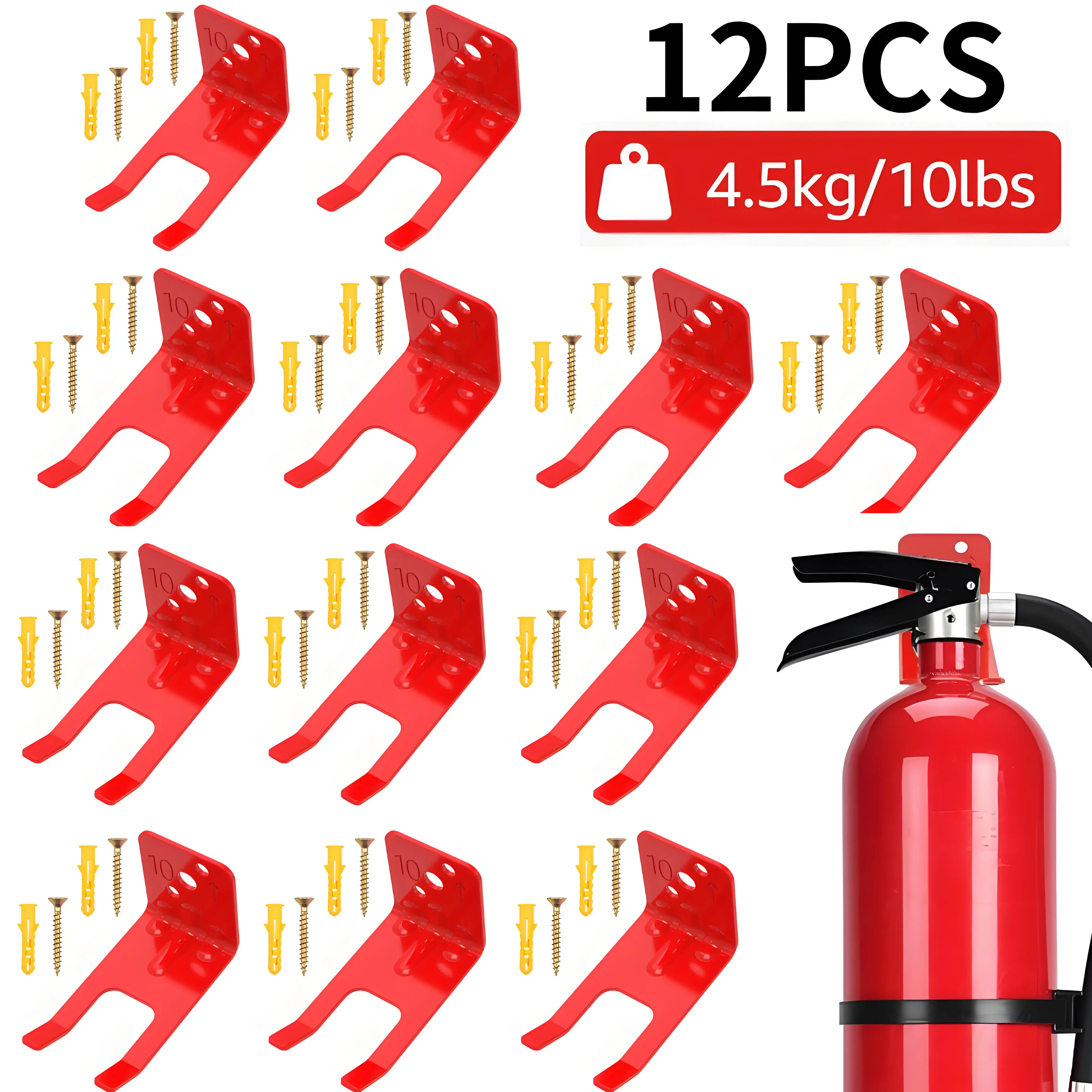 12Pcs Universal Fire Extinguisher Brackets Heavy Duty Wall Mount Holder with Screw & Expansion Tube for Large Small Dry Chemical
12Pcs Universal Fire Extinguisher Brackets Heavy Duty Wall Mount Holder with Screw & Expansion Tube for Large Small Dry Chemical