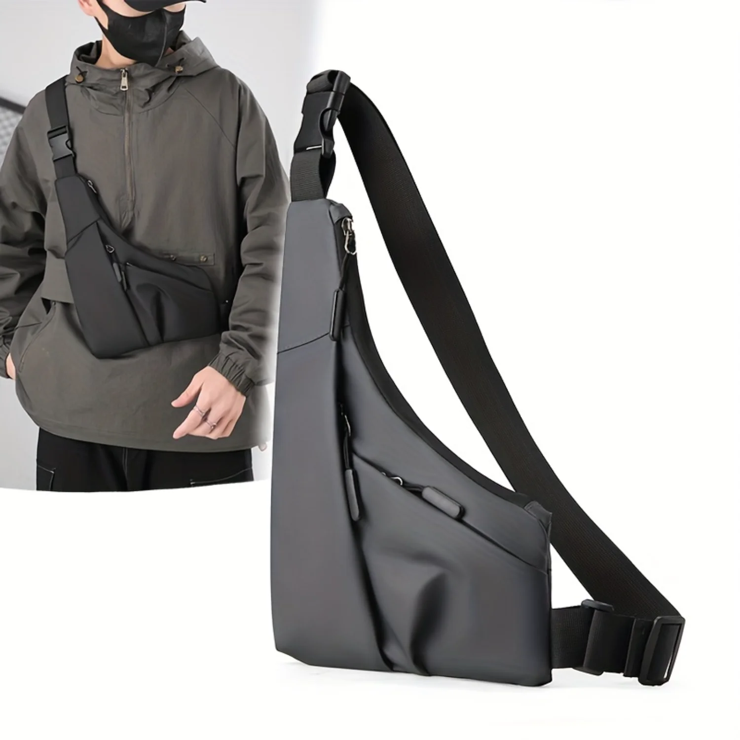 Men's Waterproof Chest Bag, New Trendy Shoulder Bag, Fashion Triangle Bag, Casual Versatile Chest Bag, Multi-functional Messenge
Men's Waterproof Chest Bag, New Trendy Shoulder Bag, Fashion Triangle Bag, Casual Versatile Chest Bag, Multi-functional Messenge