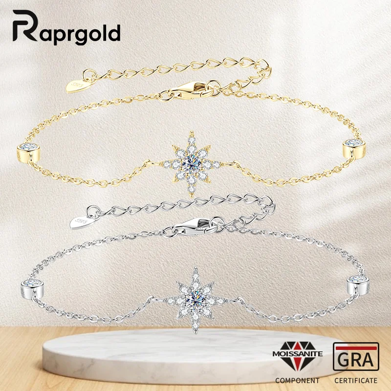 RAPRGOLD GRA Certified Moissanite Spiked Star Bracelet for Women S925 Sterling Silver Bracelets Chain Wedding Fine Jewelry Gifts
RAPRGOLD GRA Certified Moissanite Spiked Star Bracelet for Women S925 Sterling Silver Bracelets Chain Wedding Fine Jewelry Gifts