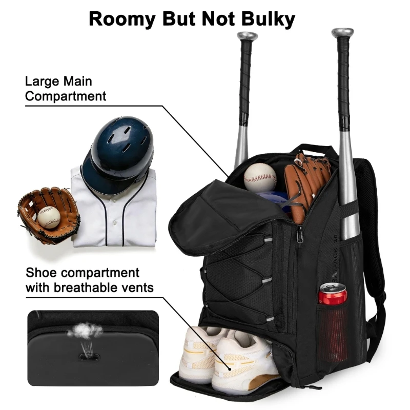 Softball Equipment Backpack for Dugout Travel, Baseball Gear Bag with 4 Bat Sleeves, Organized Storage and Cleat Pocket 69HD
Softball Equipment Backpack for Dugout Travel, Baseball Gear Bag with 4 Bat Sleeves, Organized Storage and Cleat Pocket 69HD