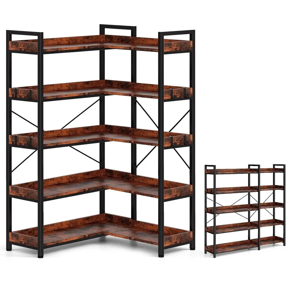 5-Tier L-Shaped Metal Bookshelf with Tall 14 Shelves, Space-Saving Plant Stand, Storage Organizer for Small Apartments, Living R
5-Tier L-Shaped Metal Bookshelf with Tall 14 Shelves, Space-Saving Plant Stand, Storage Organizer for Small Apartments, Living R