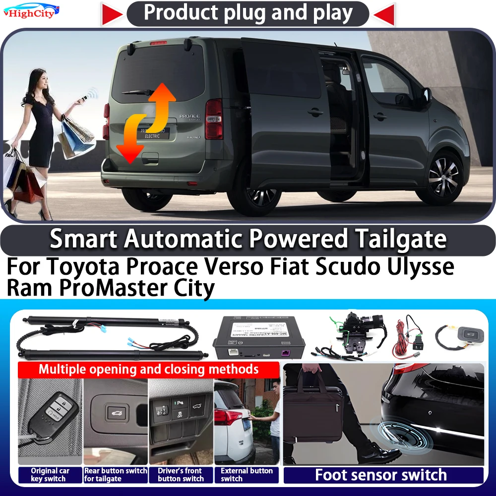 For Toyota Proace Verso Fiat Scudo Ulysse Ram ProMaster City Smart Automatic Powered Tailgate Key Lift Close Kit Power Tailgate
For Toyota Proace Verso Fiat Scudo Ulysse Ram ProMaster City Smart Automatic Powered Tailgate Key Lift Close Kit Power Tailgate