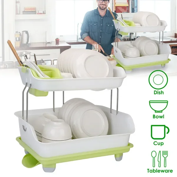 2-Tier Dish Drying Rack Cutlery Drainer Holder Kitchen Organizer Storage Shelf
2-Tier Dish Drying Rack Cutlery Drainer Holder Kitchen Organizer Storage Shelf