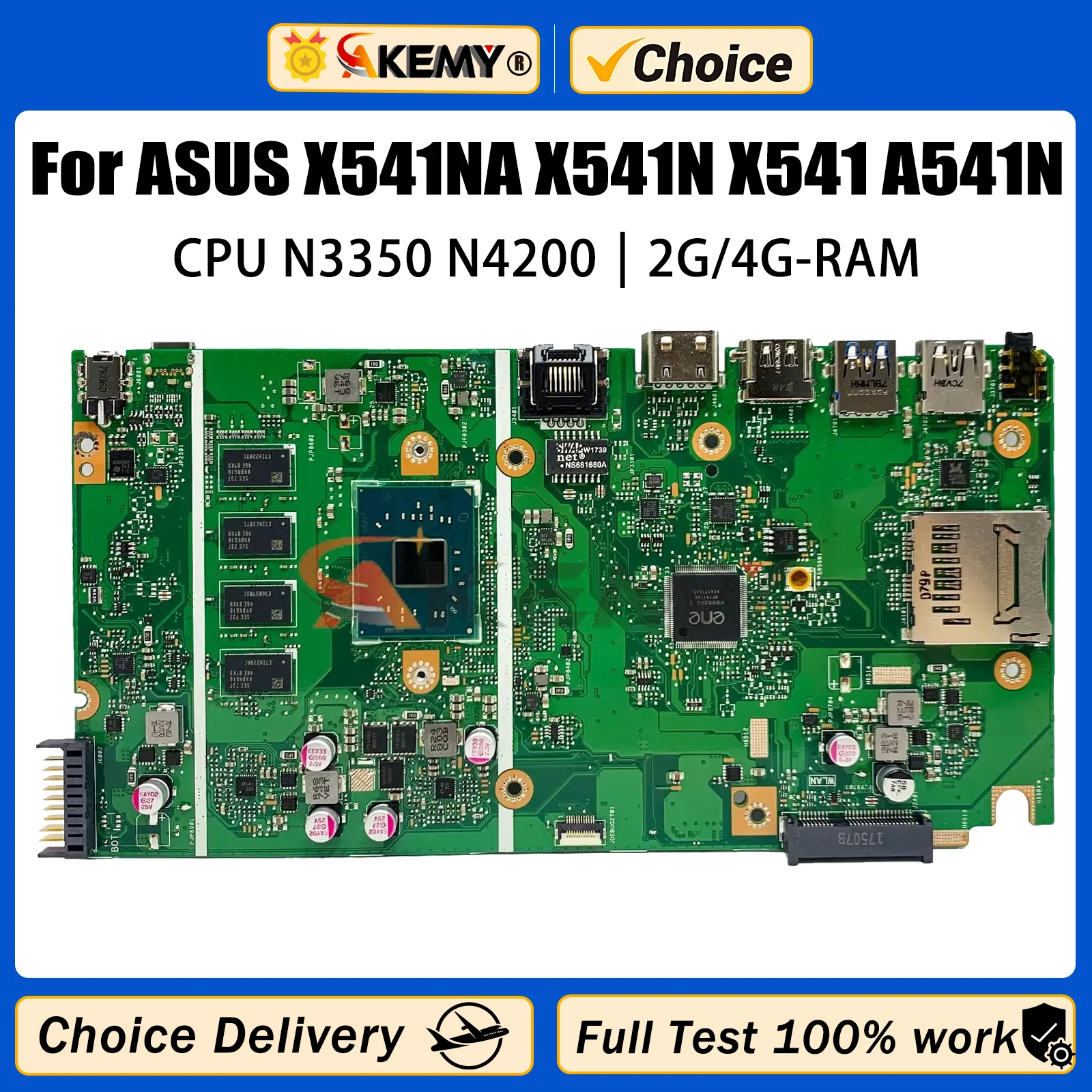 Материнская плата AKEMY X541NA Материнская плата ASUS VivoBook X541N X541 A541N для ноутбука, 2 ГБ 4 ГБ ОЗУ, N3350 N3450 N4200 центральный процессор для ноутбука
Материнская плата AKEMY X541NA Материнская плата ASUS VivoBook X541N X541 A541N для ноутбука, 2 ГБ 4 ГБ ОЗУ, N3350 N3450 N4200 центральный процессор для ноутбука