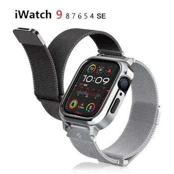 Spigen Stainless steel Milanese Strap+Case For Apple Watch Ultra2 Series 9 8 SE 7 6 4 49mm 45mm 44mm Metal Fit Pro iWatch Strap