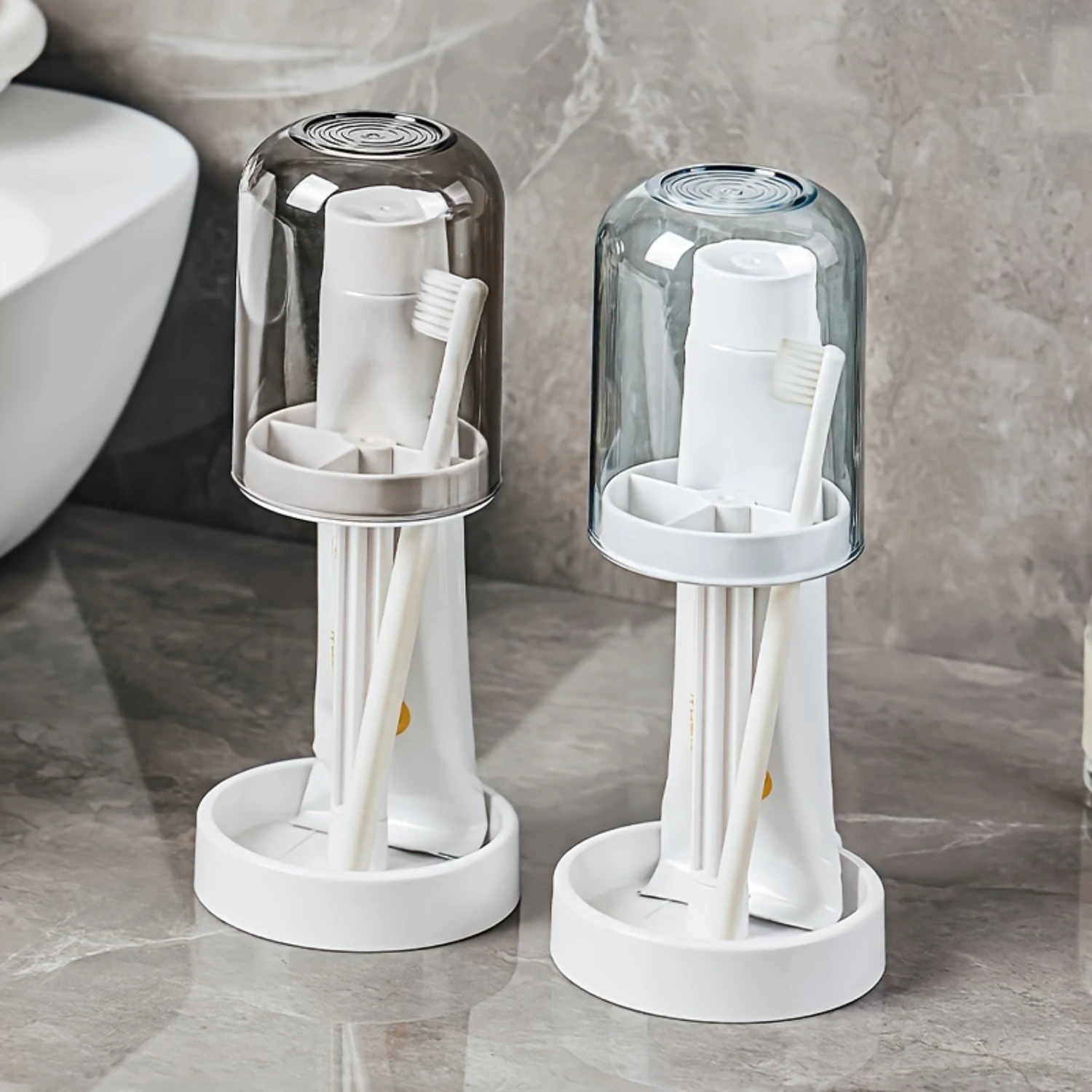 1pc Bathroom Set - Space-Saving Toothbrush and Toothpaste Holder with Rinse Cup for and Manual Brushes, Simple Couples Mouthwa
1pc Bathroom Set - Space-Saving Toothbrush and Toothpaste Holder with Rinse Cup for and Manual Brushes, Simple Couples Mouthwa