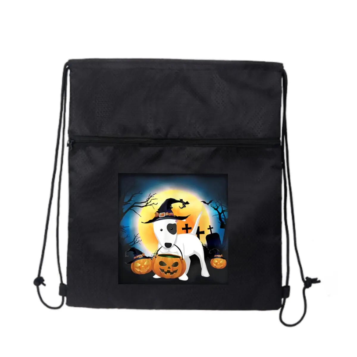 Черный рюкзак на молнии с тематическим дизайном собаки на Хэллоуин, легкий для прогулок природе
Черный рюкзак на молнии с тематическим дизайном собаки на Хэллоуин, легкий для прогулок природе