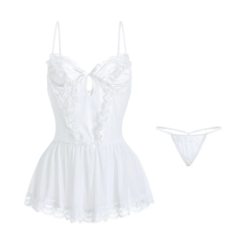 Sexy See-Through Mesh Babydoll Women Sleepwear Sweet Sheer Lace Trim Spaghetti Strap Nightdress Lingerie Homewear Plus Size
Sexy See-Through Mesh Babydoll Women Sleepwear Sweet Sheer Lace Trim Spaghetti Strap Nightdress Lingerie Homewear Plus Size