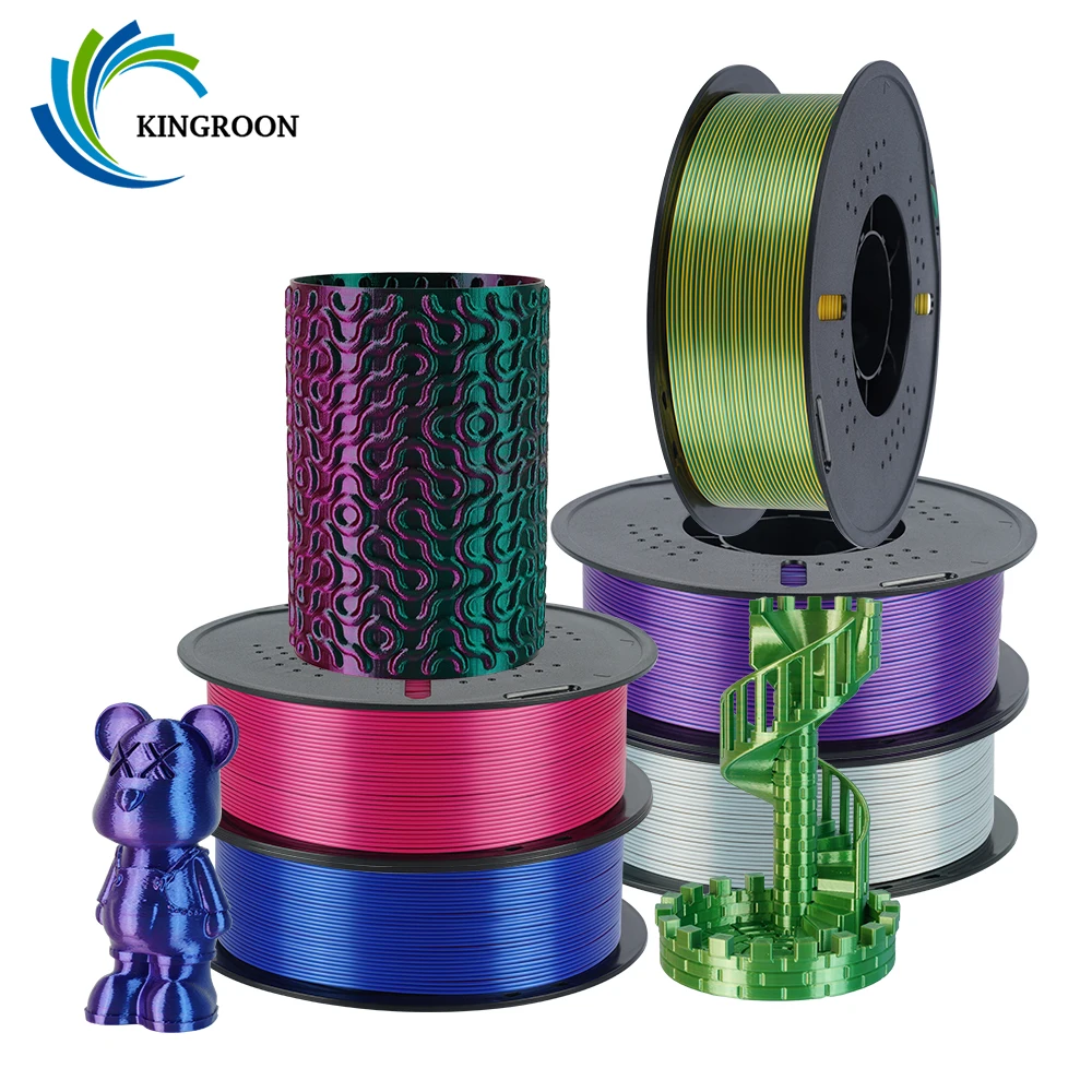 KINGROON 5 кг 3 кг 1 кг PLA Silk, 2 цвета, филамент 1,75 мм для 3D-принтера, с высоким глянцевым покрытием, яркий и блестящий, без спутывания
KINGROON 5 кг 3 кг 1 кг PLA Silk, 2 цвета, филамент 1,75 мм для 3D-принтера, с высоким глянцевым покрытием, яркий и блестящий, без спутывания