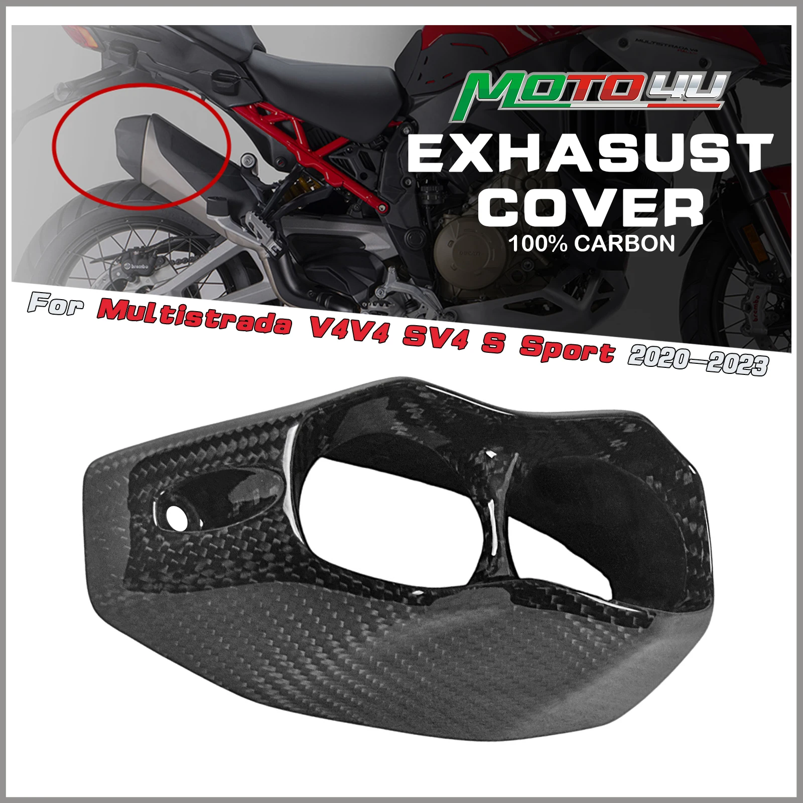 100% Carbon Fiber Exhaust End Cap Fairing Motorcycle Exhaust Pipe Cover For Ducati Multistrada V4 V4S Sport 2020-2023 2024
100% Carbon Fiber Exhaust End Cap Fairing Motorcycle Exhaust Pipe Cover For Ducati Multistrada V4 V4S Sport 2020-2023 2024