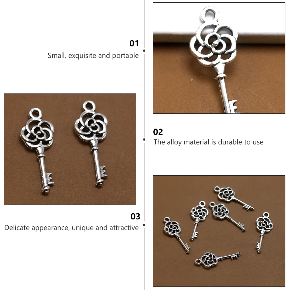 Key Pendant Exquisite Charm Necklace Vintage DIY Set Alloy Silver Bracelet Decoration
Key Pendant Exquisite Charm Necklace Vintage DIY Set Alloy Silver Bracelet Decoration