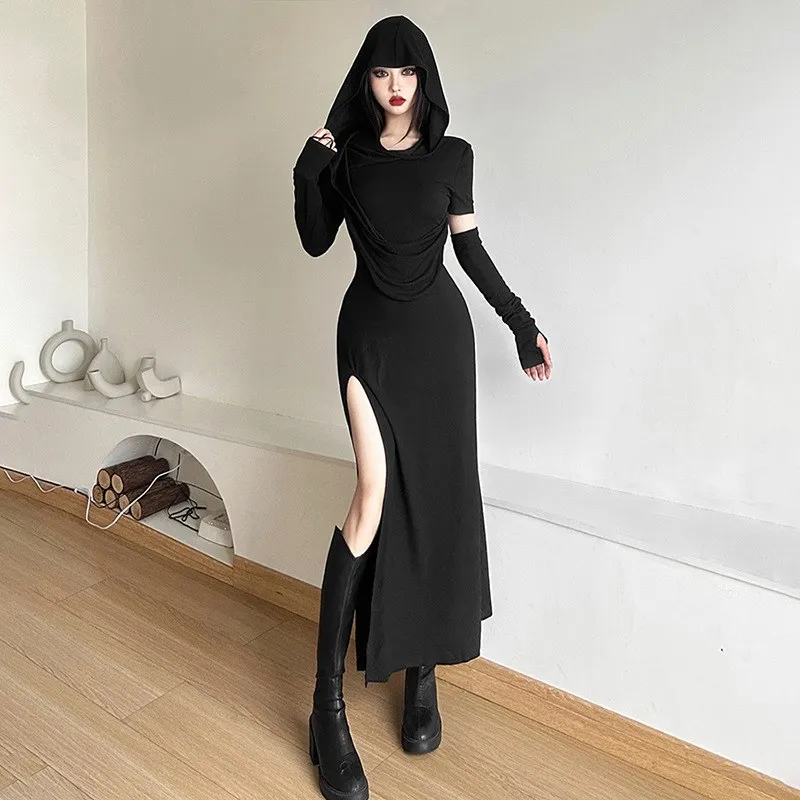 Halloween Themed Hooded Dress Women's Sexy Skater Long Skirt Post-Apocalyptic Style Slimming Split Dress City Walk
Halloween Themed Hooded Dress Women's Sexy Skater Long Skirt Post-Apocalyptic Style Slimming Split Dress City Walk