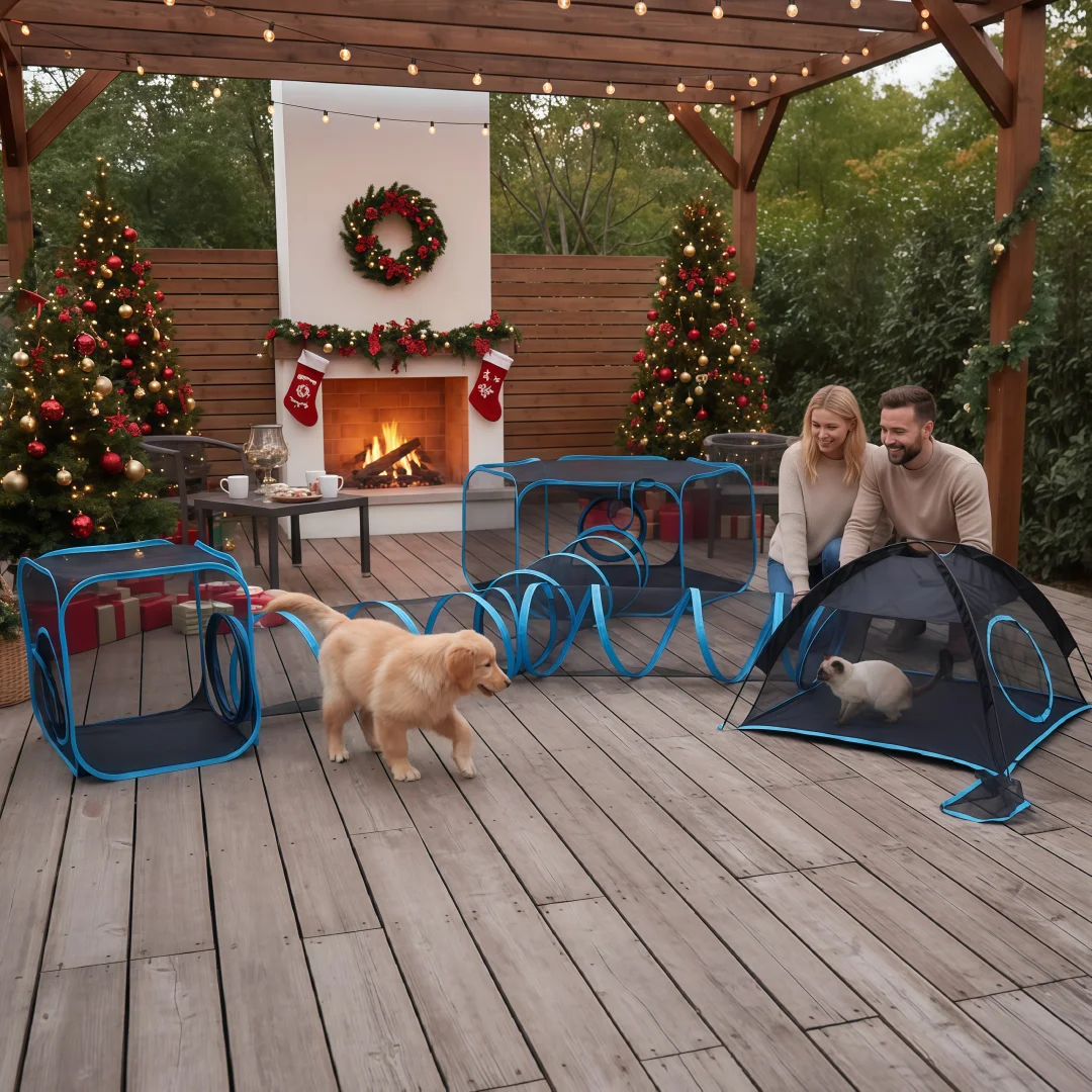 Outdoor Cat Enclosure Tunnel-Style Mesh Playhouse Portable with Carry Bag for Indoor Patio Use Metal Frame
Outdoor Cat Enclosure Tunnel-Style Mesh Playhouse Portable with Carry Bag for Indoor Patio Use Metal Frame