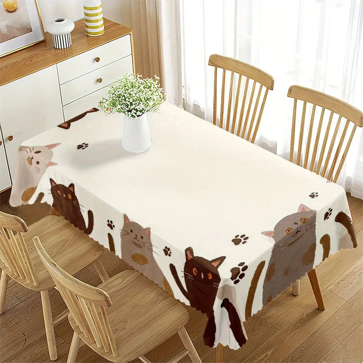 Cartoon Animal Cat Tablecloth Waterproof Polyester 2D Flat Printed Decorative Table Cover For Home Banquet Party Dining
Cartoon Animal Cat Tablecloth Waterproof Polyester 2D Flat Printed Decorative Table Cover For Home Banquet Party Dining