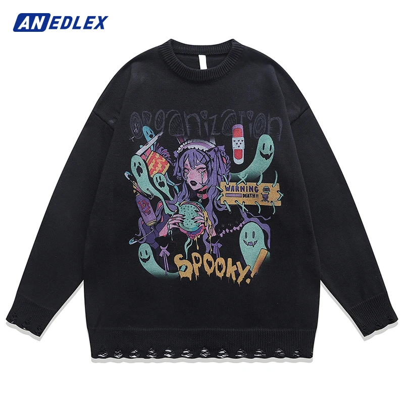 Men Streetwear Harajuku Sweater Japanese Anime Girl Graphic Knitted Sweater Unisex Autumn Winter Cotton Loose Casual Pullover
Men Streetwear Harajuku Sweater Japanese Anime Girl Graphic Knitted Sweater Unisex Autumn Winter Cotton Loose Casual Pullover