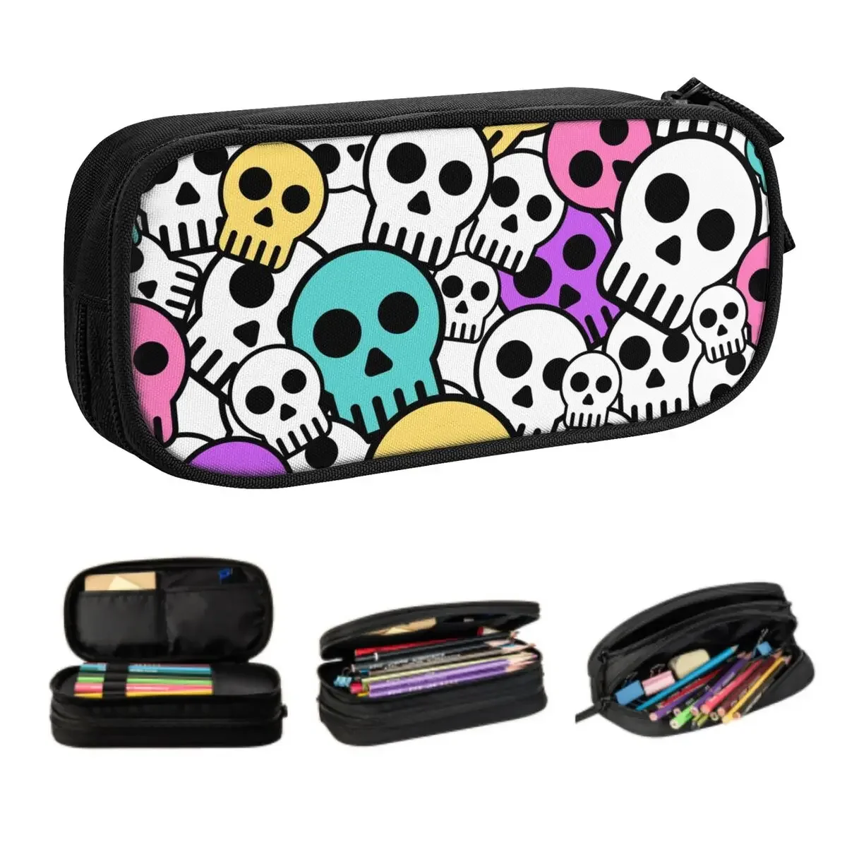 Customized Cute Horror Skull Print Pencil Case for Boy Girl Large Storage Skeleton Death Pencil Pouch School Supplies
Customized Cute Horror Skull Print Pencil Case for Boy Girl Large Storage Skeleton Death Pencil Pouch School Supplies