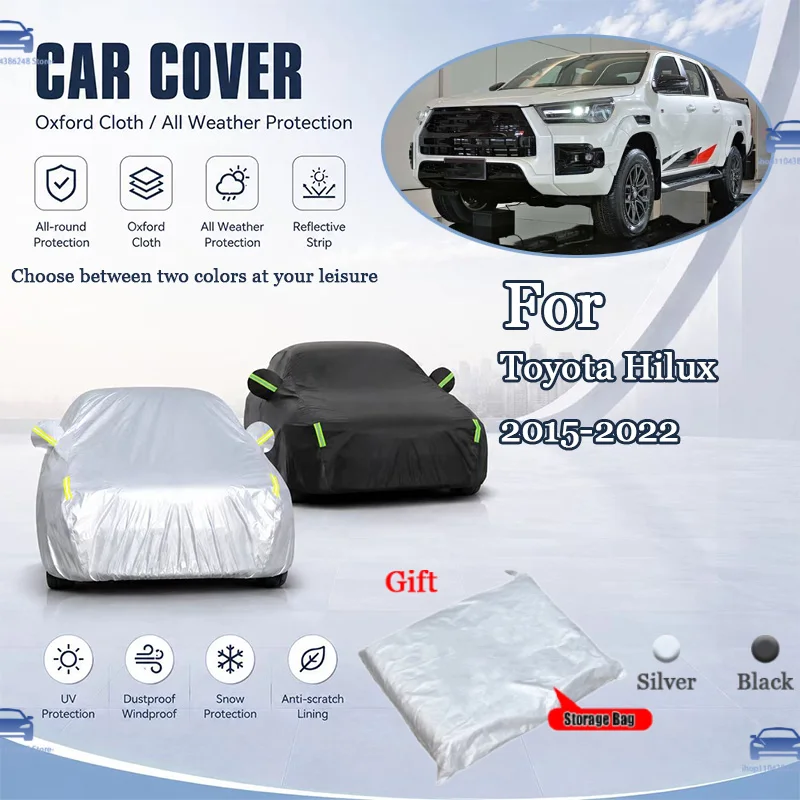 For Toyota Hilux 2015-2022 All Weather Oxford Car Cover Uv Snow Dustproof Reflective Strip Outdoor Protection Black and Silver
For Toyota Hilux 2015-2022 All Weather Oxford Car Cover Uv Snow Dustproof Reflective Strip Outdoor Protection Black and Silver
