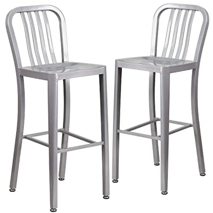 Gael 30" Commercial Metal Barstools with Footrest, Vertical Slat Back Bar Height Stools for Restaurants and Kitchens
Gael 30" Commercial Metal Barstools with Footrest, Vertical Slat Back Bar Height Stools for Restaurants and Kitchens