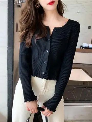 Slim Fit Short Sleeve Knitted Sweater Long Sleeve Base Layer Cardigan Korean Style Commute Fashion Autumn Winter New Arrival
Slim Fit Short Sleeve Knitted Sweater Long Sleeve Base Layer Cardigan Korean Style Commute Fashion Autumn Winter New Arrival