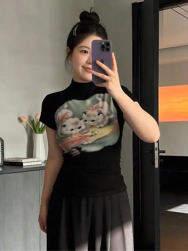 plus Size Women's Slim Fit Short Sleeve T-Shirt American Print Summer Fashionable Base Shirt Top Casual Style round Neck
plus Size Women's Slim Fit Short Sleeve T-Shirt American Print Summer Fashionable Base Shirt Top Casual Style round Neck