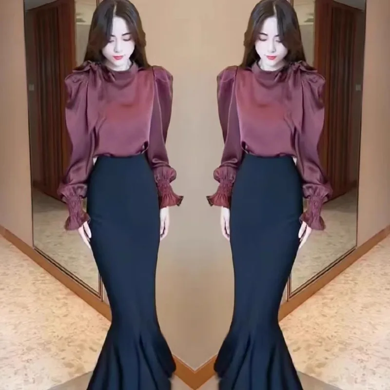 Новый элитный модный женский комплект из двух предметов, весенне-осенняя элегантная блузка с длинными рукавами и пышным бантом + тонкая юбка-русалка, праздничный костюм
Новый элитный модный женский комплект из двух предметов, весенне-осенняя элегантная блузка с длинными рукавами и пышным бантом + тонкая юбка-русалка, праздничный костюм