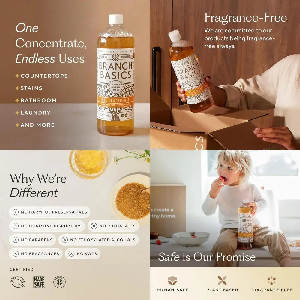 Multi-Surface Cleaning Concentrate - 33.8 oz, Plant-Based, Safe, Fragrance-Free, Replaces Household Cleaners
Multi-Surface Cleaning Concentrate - 33.8 oz, Plant-Based, Safe, Fragrance-Free, Replaces Household Cleaners