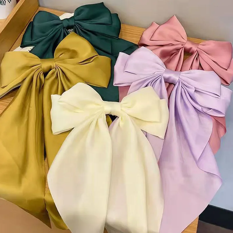 Solid Color Satin Ribbon Big Bows Hairpin Spring Clips Hair Accessories for Women Girls Trendy Korean Summer Headwear 2024
Solid Color Satin Ribbon Big Bows Hairpin Spring Clips Hair Accessories for Women Girls Trendy Korean Summer Headwear 2024