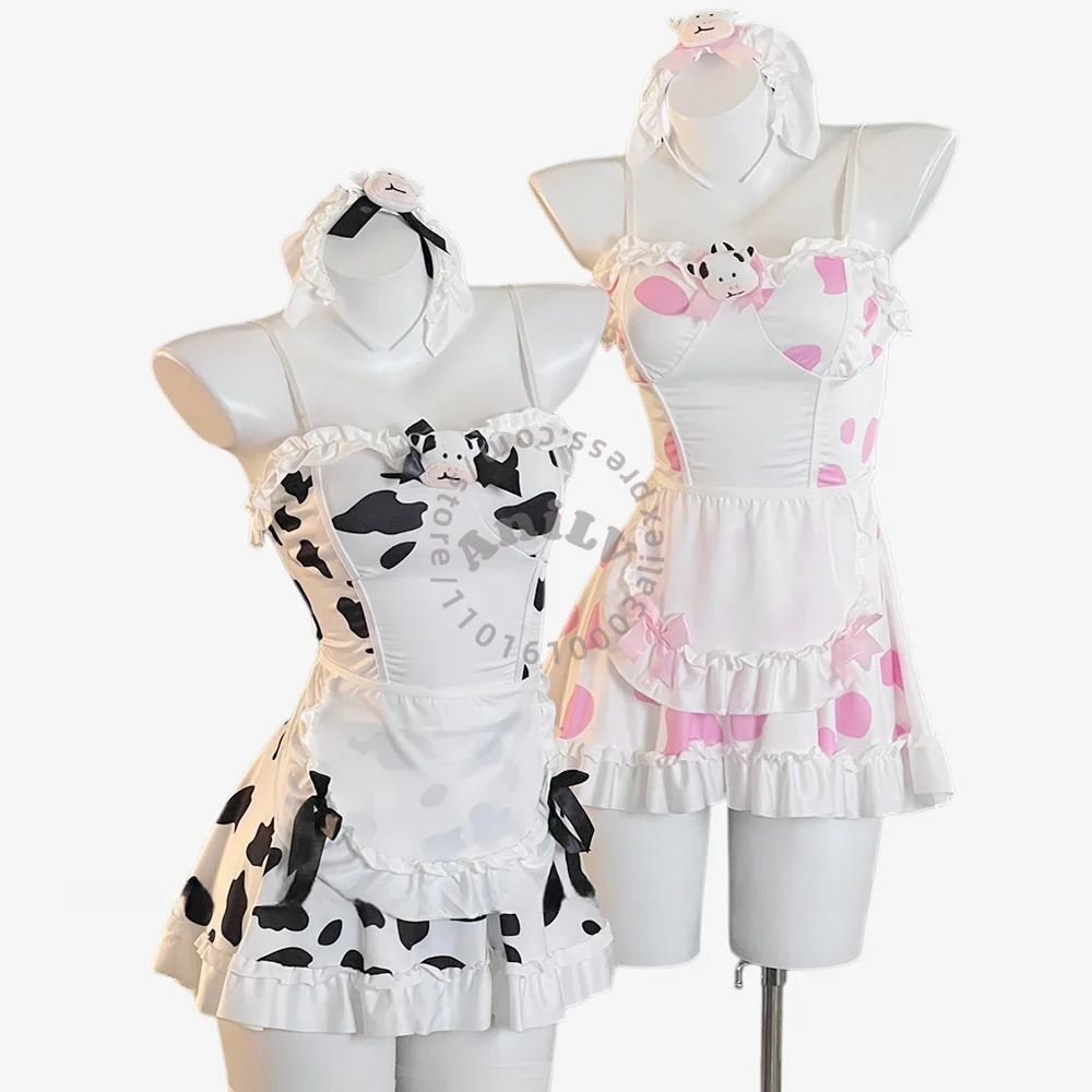 AniLV Anime Lolita Cute Cow Maid Uniform Women Maidservant Dress Outfits Cosplay Costumes
AniLV Anime Lolita Cute Cow Maid Uniform Women Maidservant Dress Outfits Cosplay Costumes