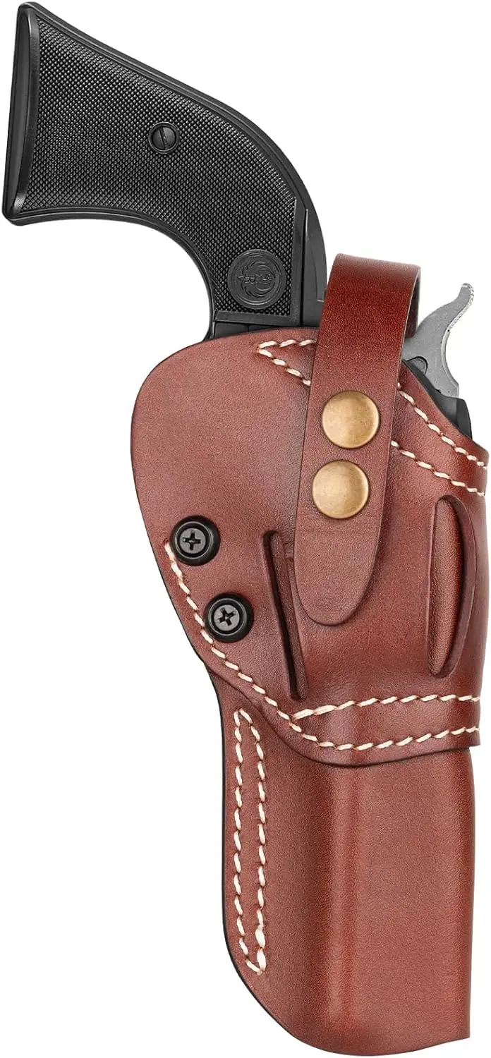 Leather Revolver Holster 4.75 Inch for Ruger Wrangler Heritage Rough Rider Adjustable Retention Ambidextrous Deep Brown
Leather Revolver Holster 4.75 Inch for Ruger Wrangler Heritage Rough Rider Adjustable Retention Ambidextrous Deep Brown