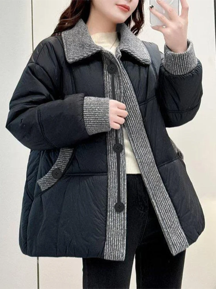 Fashionable Short Cotton Jacket Warm Versatile Mommy Style Winter Outerwear Trendy Korean Loose Fit Long Sleeve Zipper Closure
Fashionable Short Cotton Jacket Warm Versatile Mommy Style Winter Outerwear Trendy Korean Loose Fit Long Sleeve Zipper Closure