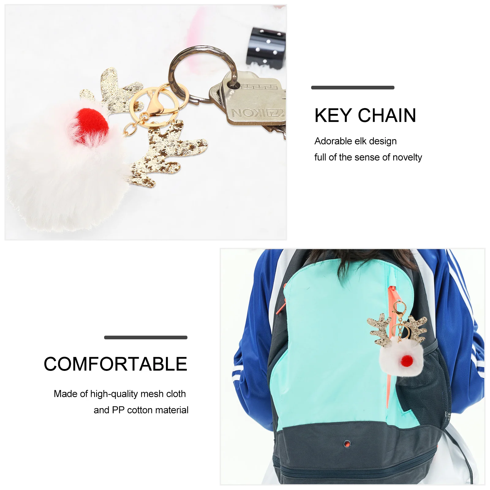 6pcs Elk Keychain Adorable Animal Pendant Bag Hanging Decor Car Key Ring Soft Durable Charm For Keys Purse Backpack
6pcs Elk Keychain Adorable Animal Pendant Bag Hanging Decor Car Key Ring Soft Durable Charm For Keys Purse Backpack