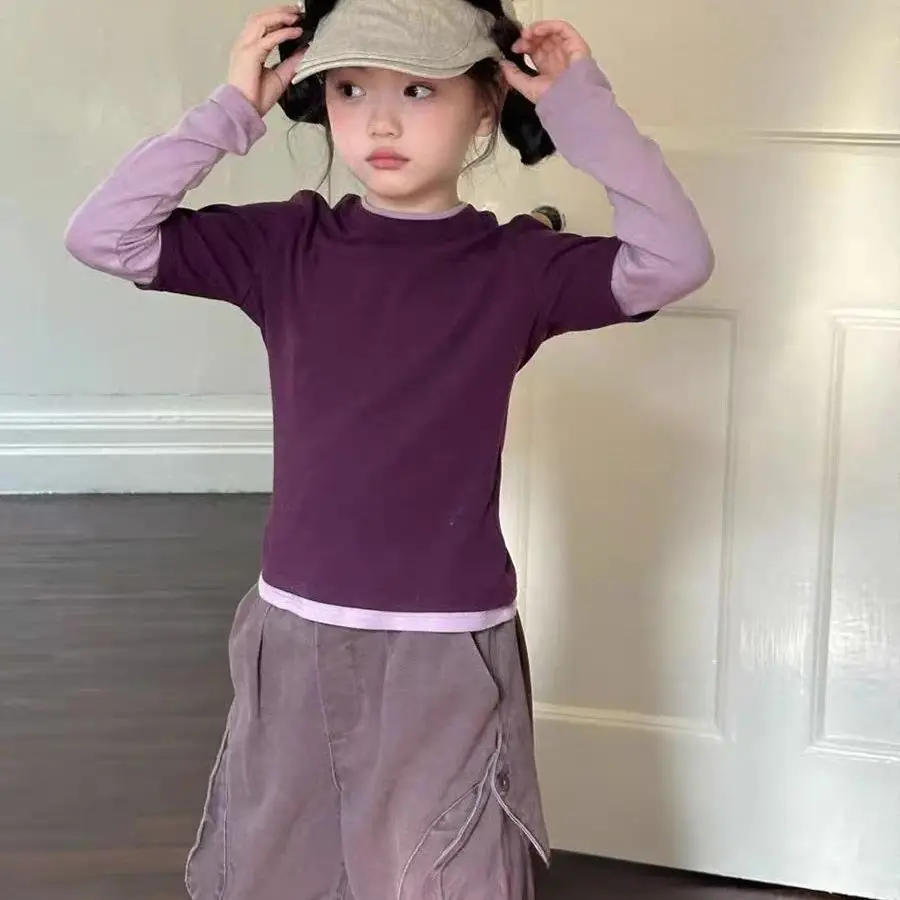 Two-in-one Long-sleeved T-shirt Base Layer Grils Children Spring Autumn Fashionable Comfortable Sweet Cute All-matching
Two-in-one Long-sleeved T-shirt Base Layer Grils Children Spring Autumn Fashionable Comfortable Sweet Cute All-matching