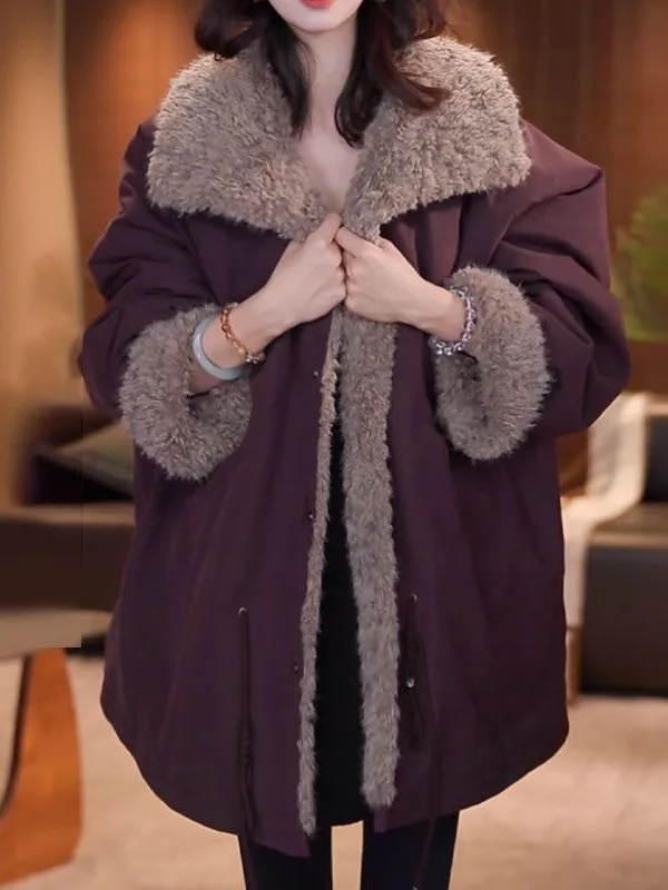 Женское теплое повседневное свободное пальто из овечьей шерсти, осенне-зимнее, новинка, удобное хлопковое, средней длины
Женское теплое повседневное свободное пальто из овечьей шерсти, осенне-зимнее, новинка, удобное хлопковое, средней длины