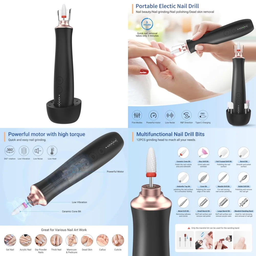 Carbide E-File Nail Drill Machine for USB Charging Home Use Nail Art Tools Set for Nail Polish Grinding Buffing
Carbide E-File Nail Drill Machine for USB Charging Home Use Nail Art Tools Set for Nail Polish Grinding Buffing