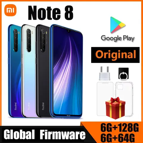 Original Xiaomi Redmi Note 8 Cell Phone Snapdragon 665 48MP Rear Camera 18W QC Fast Charge Global Rom Smartphone