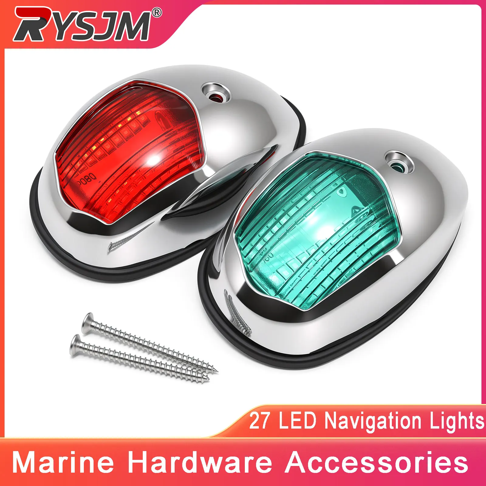  2PCS 27 LED Navigation Lights Red And Green Marine Sounding Light Waterproof Navigation Light For 12V 24V Boat Marine Yacht
2PCS 27 LED Navigation Lights Red And Green Marine Sounding Light Waterproof Navigation Light For 12V 24V Boat Marine Yacht