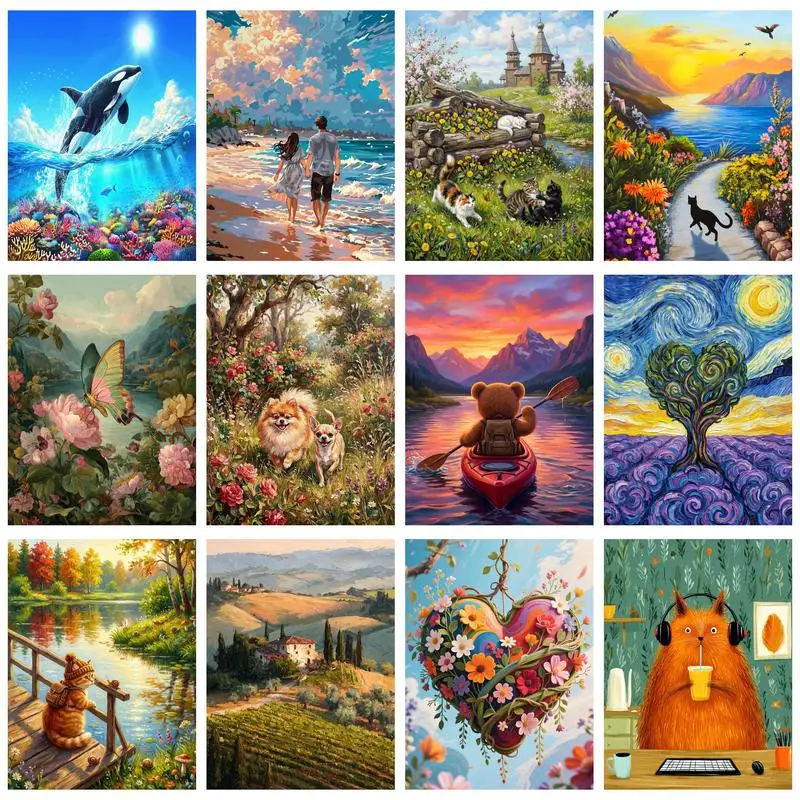 GATYZTORY Paint By Numbers Landscape Drawing On Canvas Paintng HandPainted For Adults Picture Kits Home Decor DIY Gift
GATYZTORY Paint By Numbers Landscape Drawing On Canvas Paintng HandPainted For Adults Picture Kits Home Decor DIY Gift