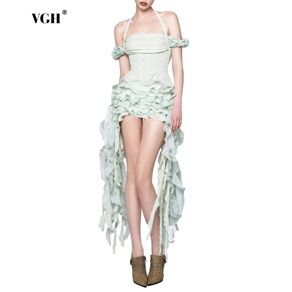 VGH Designer Solid Spliced Folds Mini Dresses For Women Square Collar Sleeveless Backless High Waist Temperament Dress Female
VGH Designer Solid Spliced Folds Mini Dresses For Women Square Collar Sleeveless Backless High Waist Temperament Dress Female