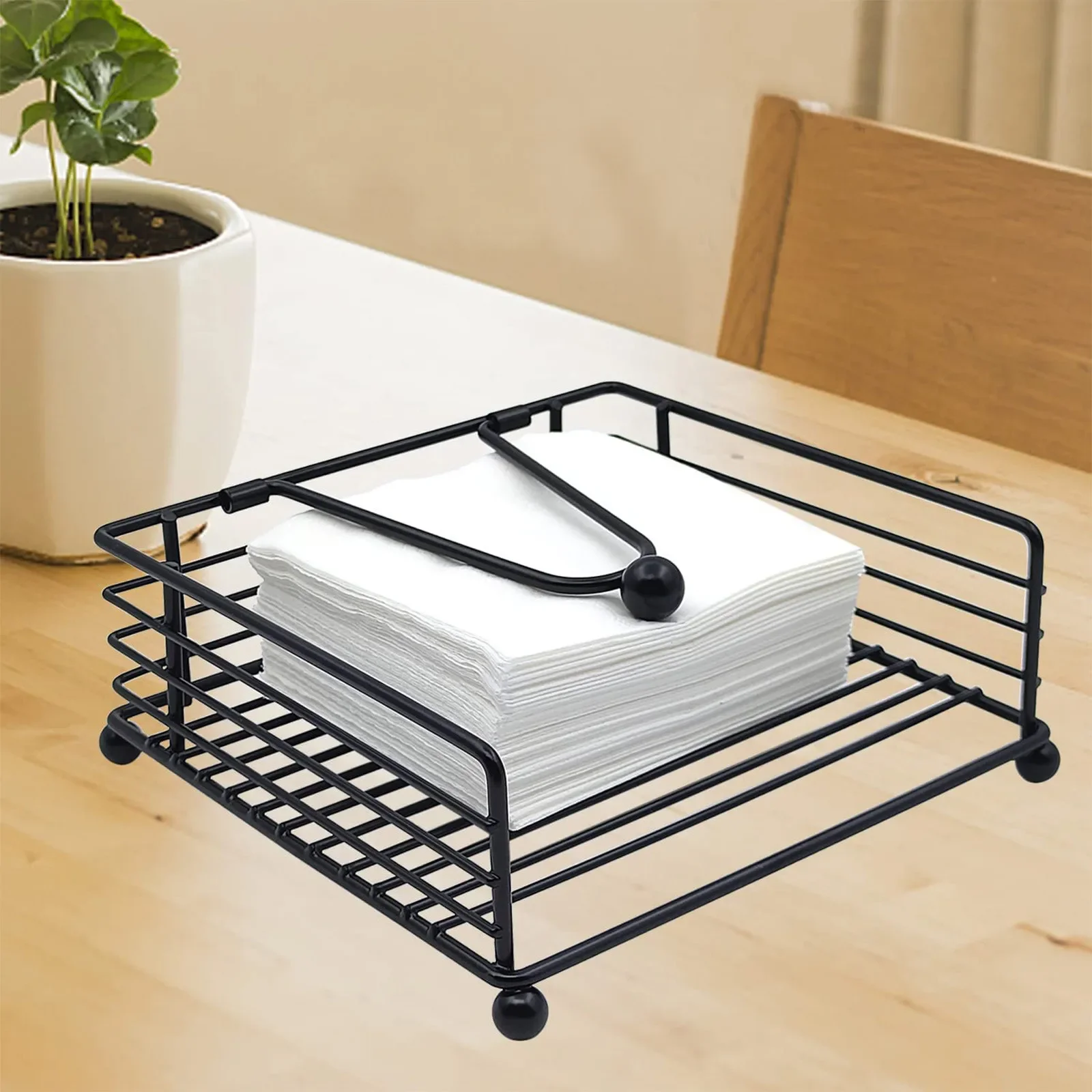 Portable Flat Napkin Holder Metal Kitchen Napkin Holder With Weighted Tension Arm Tissue Paper Dispenser For Home Outdoor Dining
Portable Flat Napkin Holder Metal Kitchen Napkin Holder With Weighted Tension Arm Tissue Paper Dispenser For Home Outdoor Dining