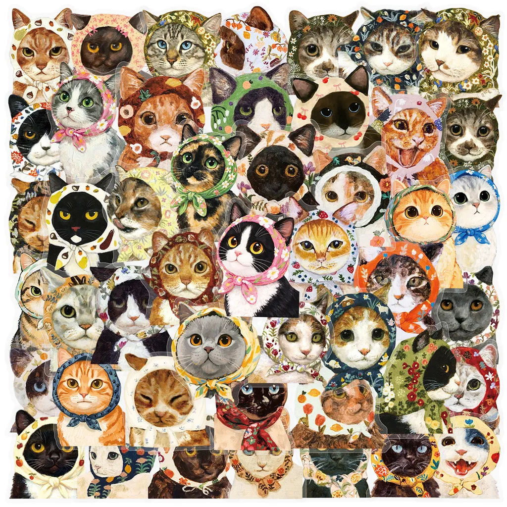 50Pcs Cat Stickers Adorable Kitten with Headscarf Decals for Phone Case Notebook Tablet Decoration LanLanStickersWorld Store
50Pcs Cat Stickers Adorable Kitten with Headscarf Decals for Phone Case Notebook Tablet Decoration LanLanStickersWorld Store